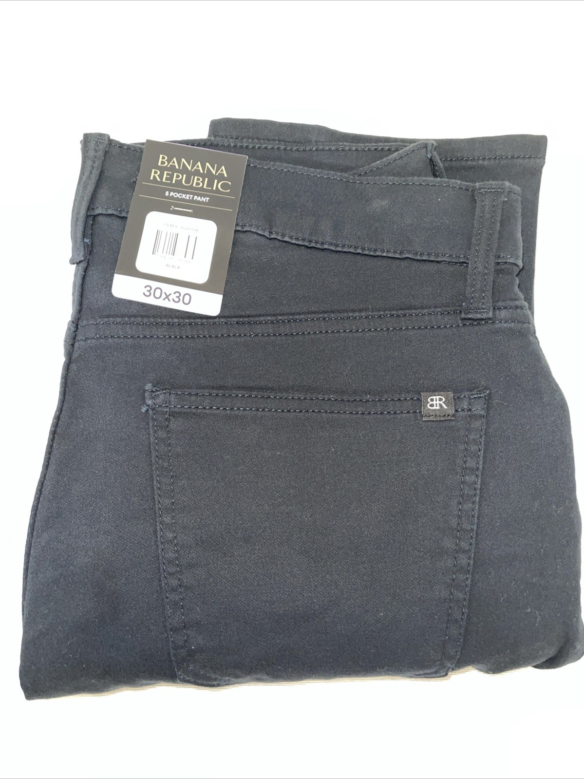 Banana Republic Men’s 5 Pocket Pant Slim Fit Stretch Fabric Comfort, Black,30X30