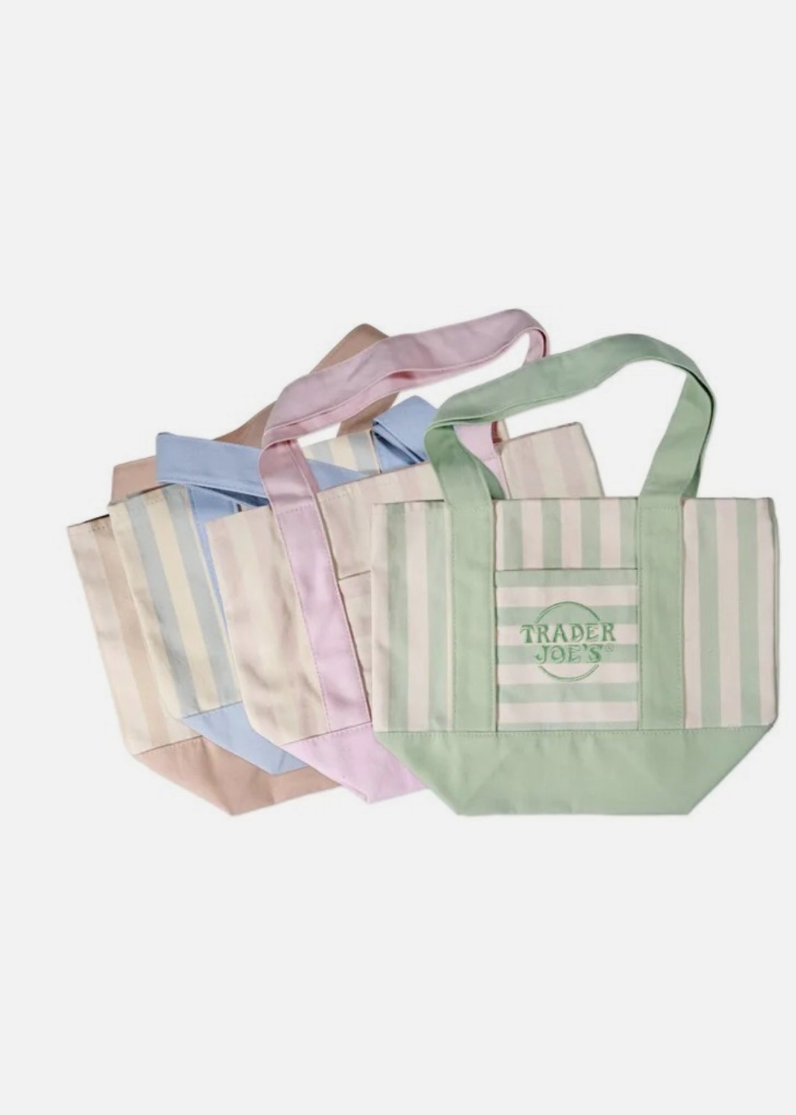 READY TO SHIP! Authentic Trader Joe’s Mini Pastel Stripe Tote Bag (1 piece)