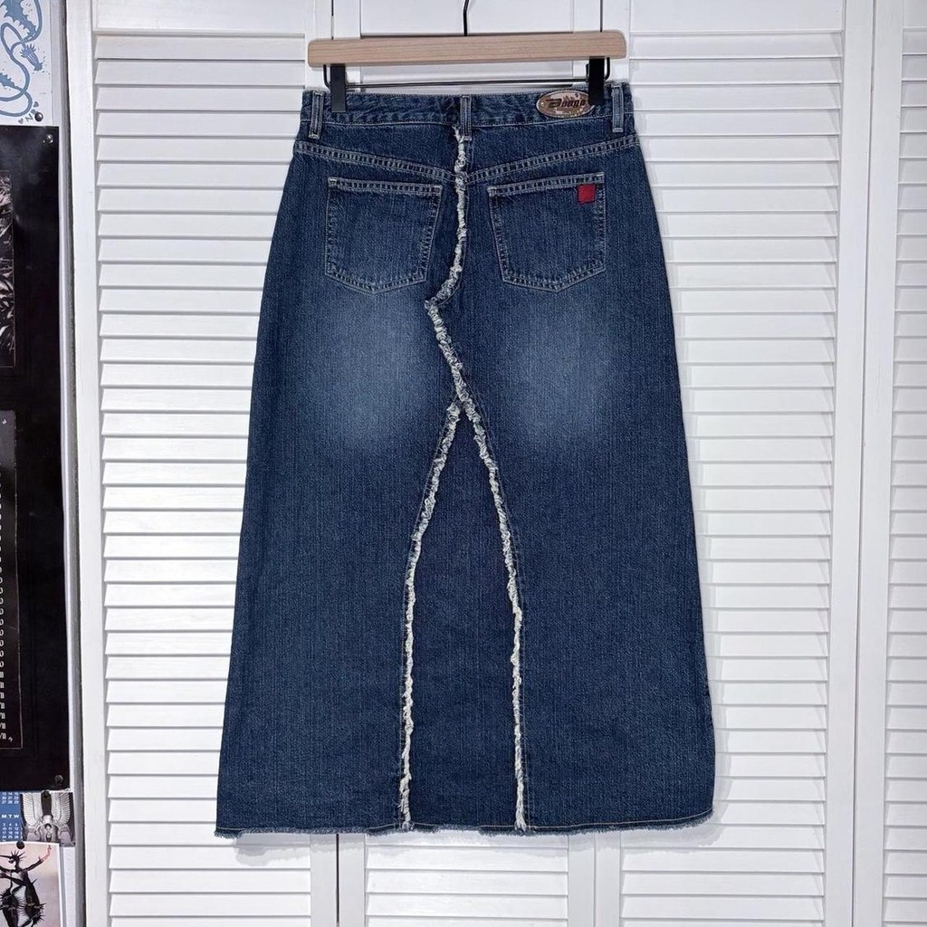 Bongo distressed midi skirt