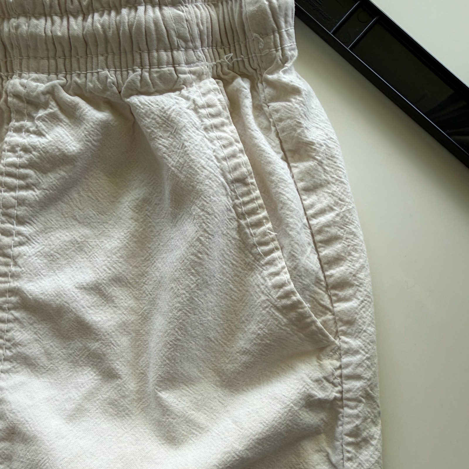 Vintage 90s Regton USA Cream Cotton Capri Pants Size M Utility Cargo Sailcloth