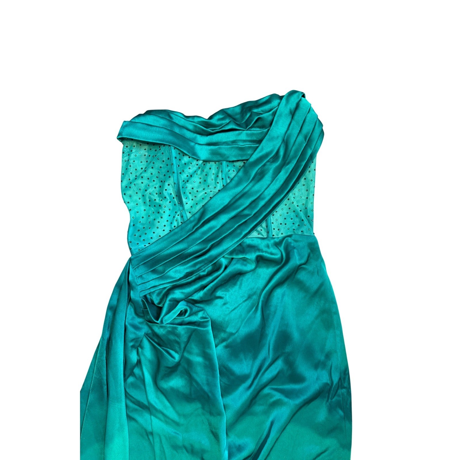 Mrs. Circle L Holly Green Crystallized Corset Dress Evening Gown Regency Prom