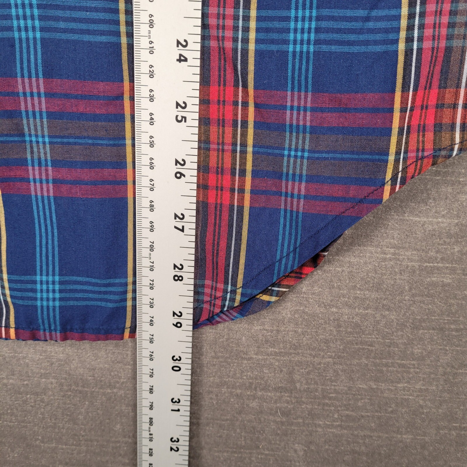 Plainsman Extra Long Tails Plaid Western Shirt Long Sleeve Snap Up Cowboy Sz Med