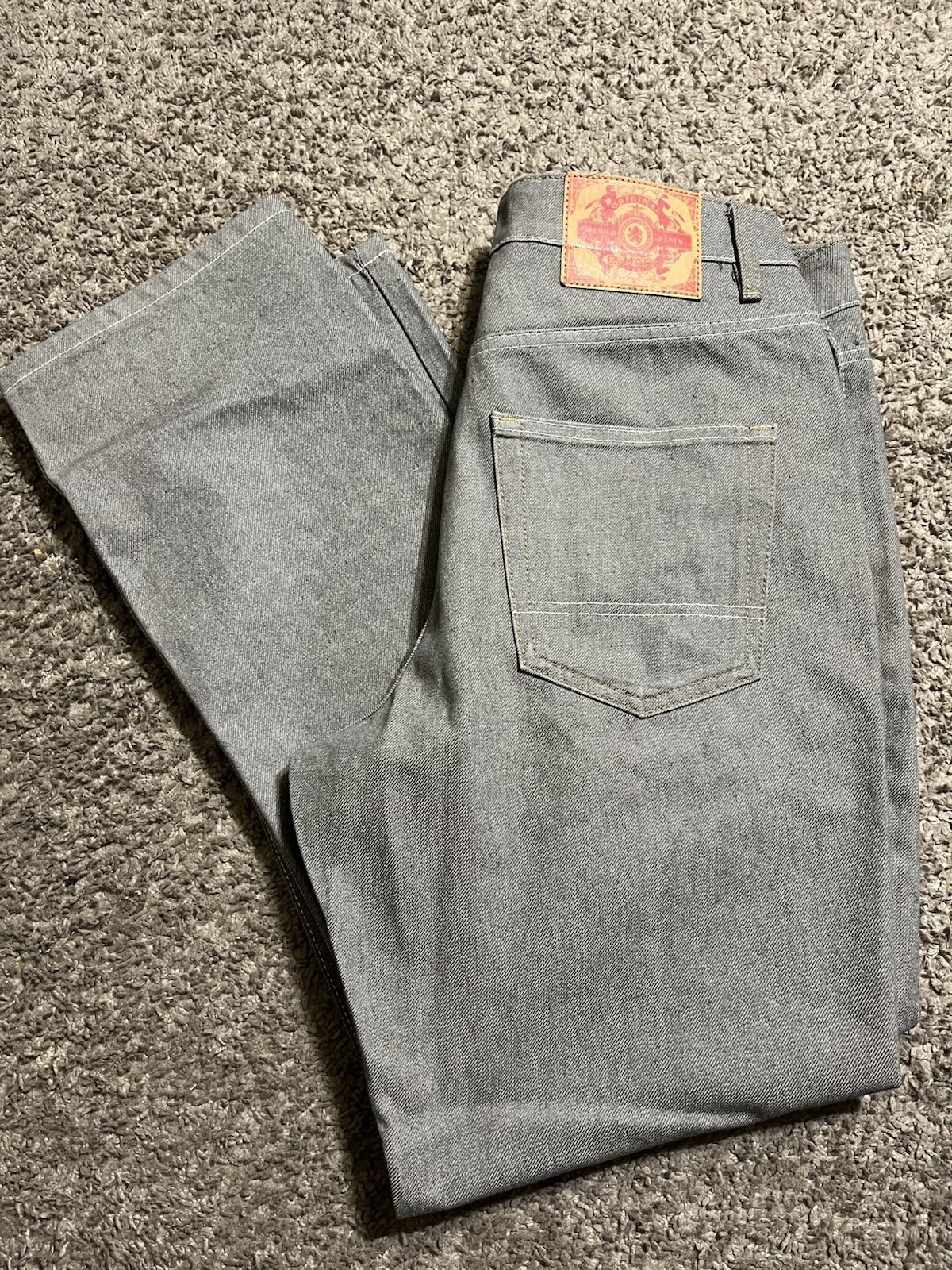 Primark Men’s Gray Dark Wash Denim Jeans Straight Fit Mid Rise 5-Pocket