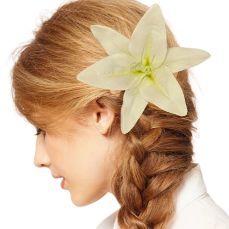 Artistic Hair Claw Accessory 3D Lilies Flower Hair Clamp For Office Lady Daily