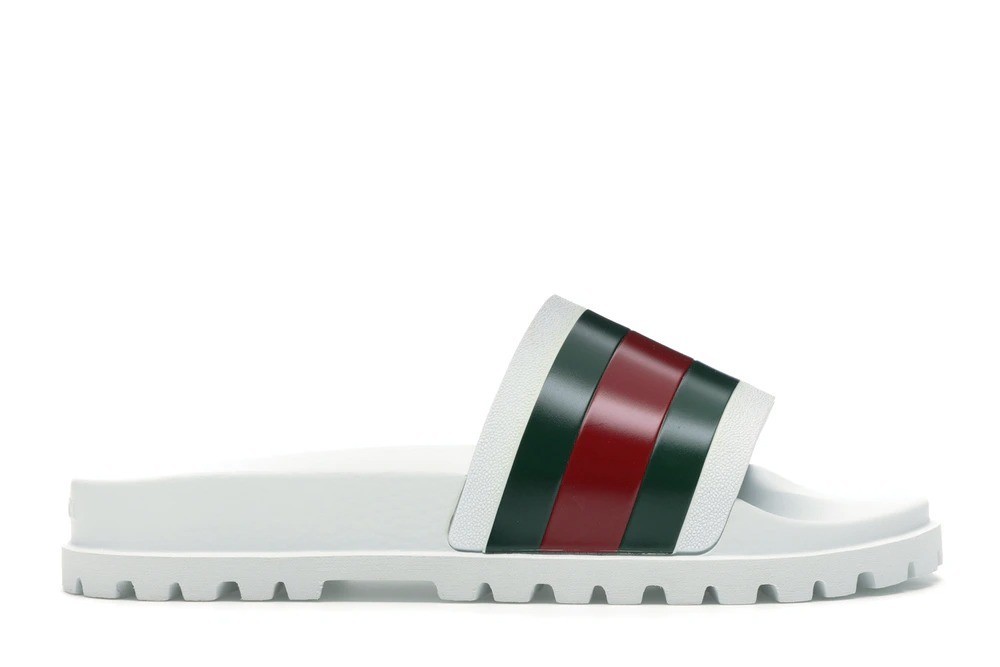 Gucci Web Men’s Slide Sandal – White, 7