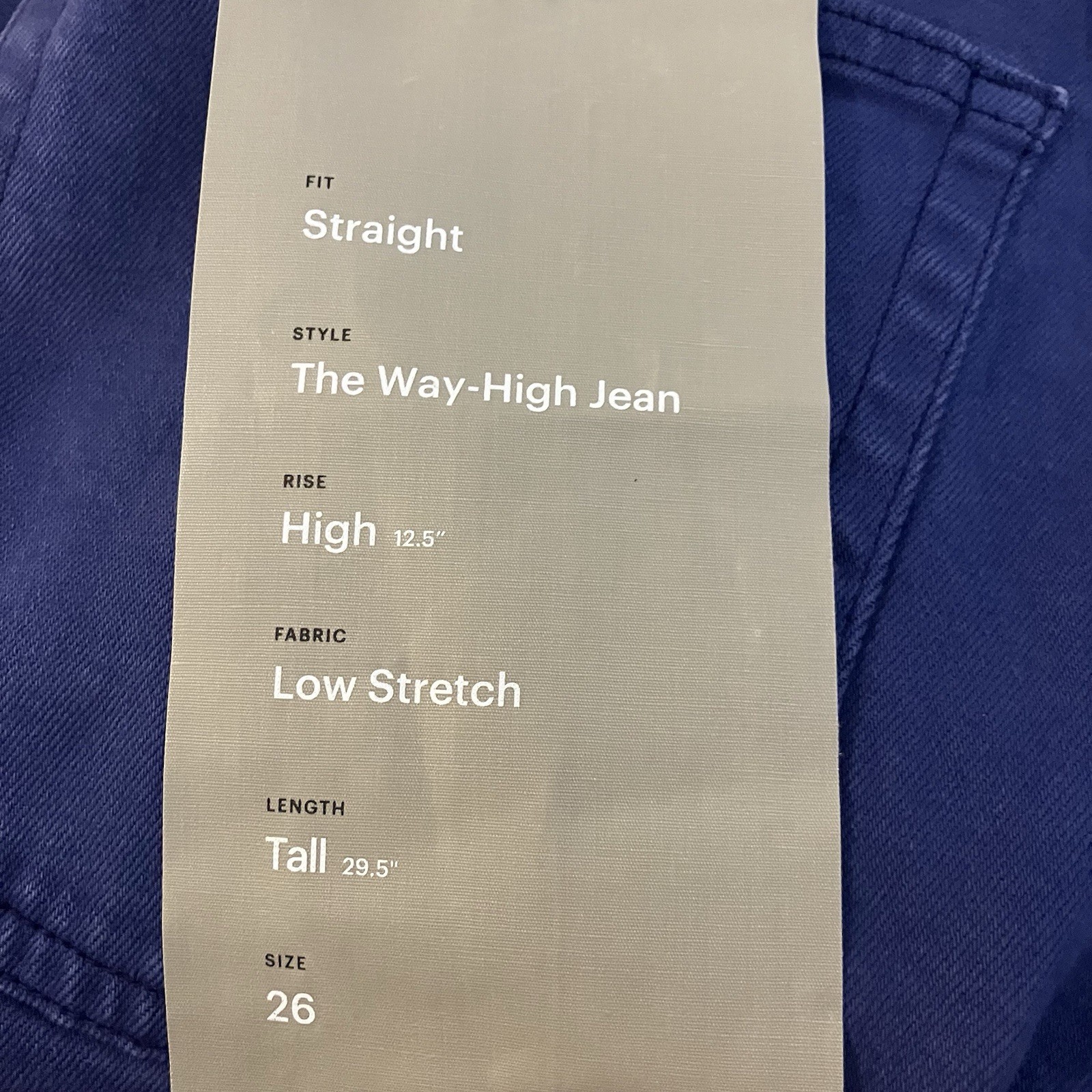 Everlane Way High Straight Leg Jean Women’s Size 26 Tall Blue Low Stretch