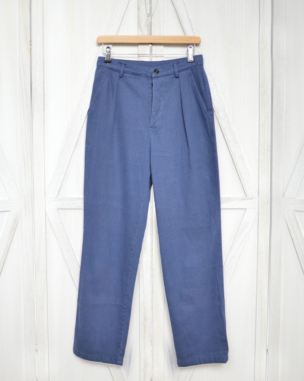 French Work Pants Trousers Indigo Blue Herringbone – 28 30 32 34 36