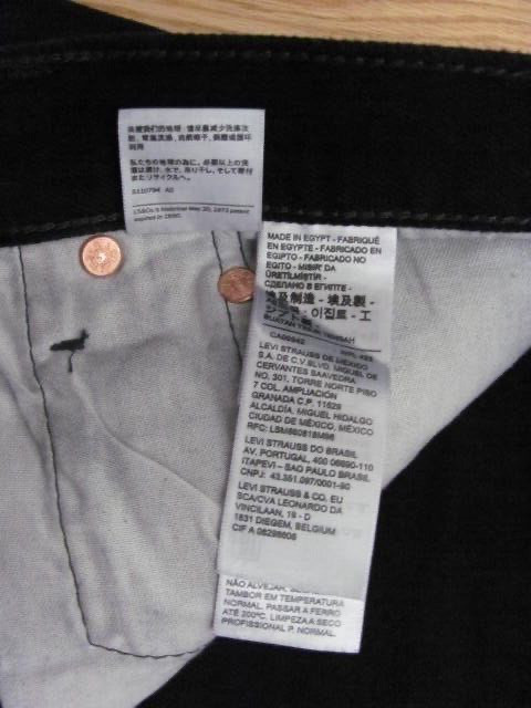 Levis NEW 501 Original Black Denim Straight Leg Jeans Men’s 38 x 29 (TD2-DR)