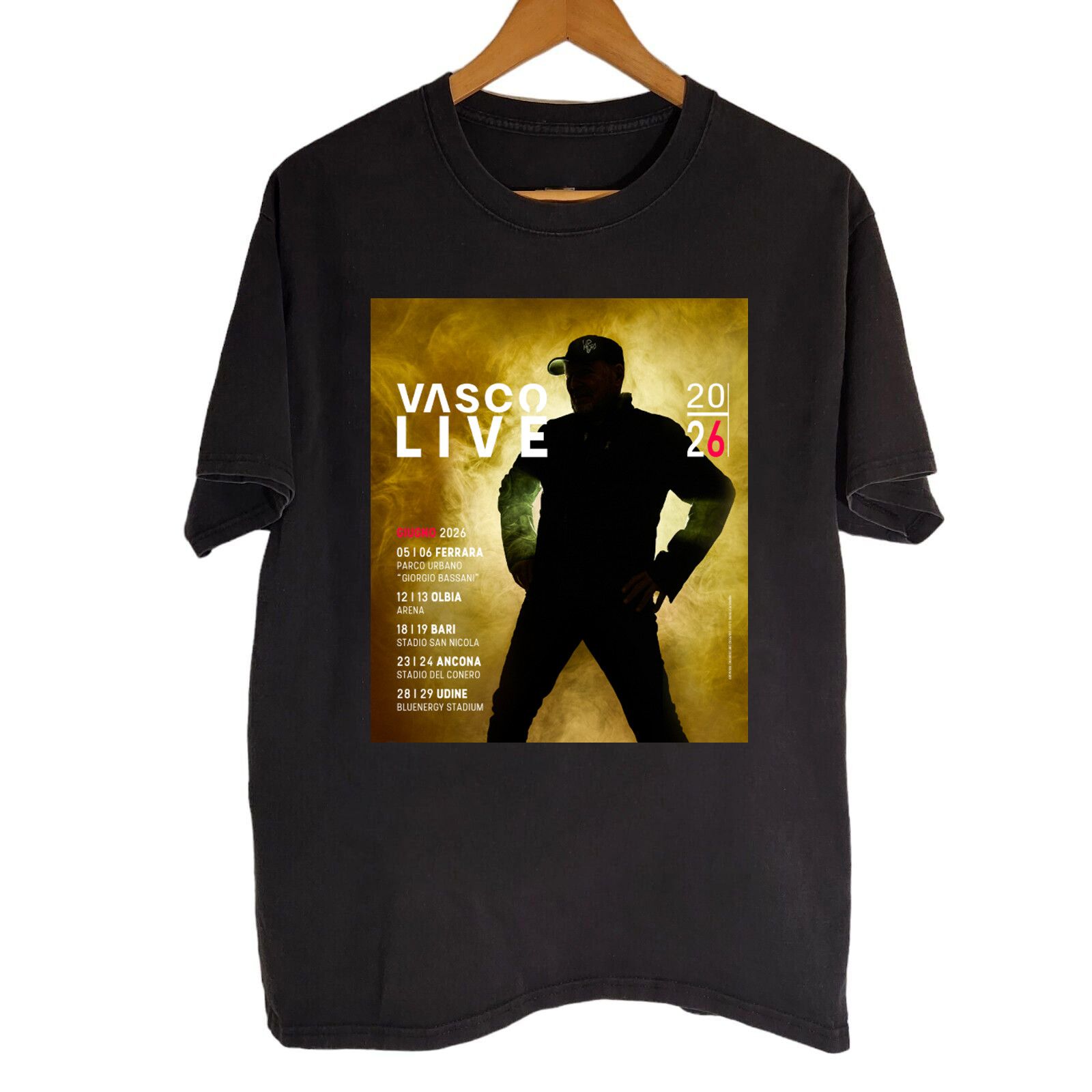 VASCO LIVE 2026 Black Cotton Shirt Full size S-5XL Unisex HL831