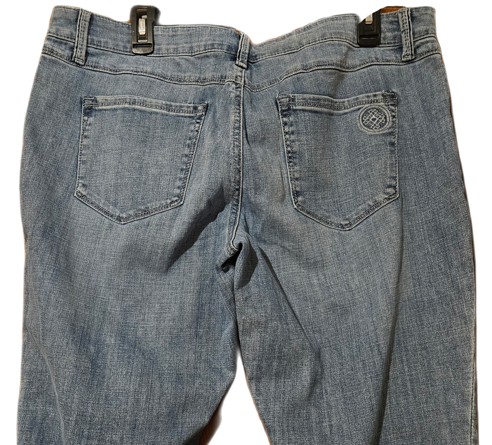 LAURIE FELT Classic Boyfriend Light Blue Jeans Size 16 Straight Stretch NWT