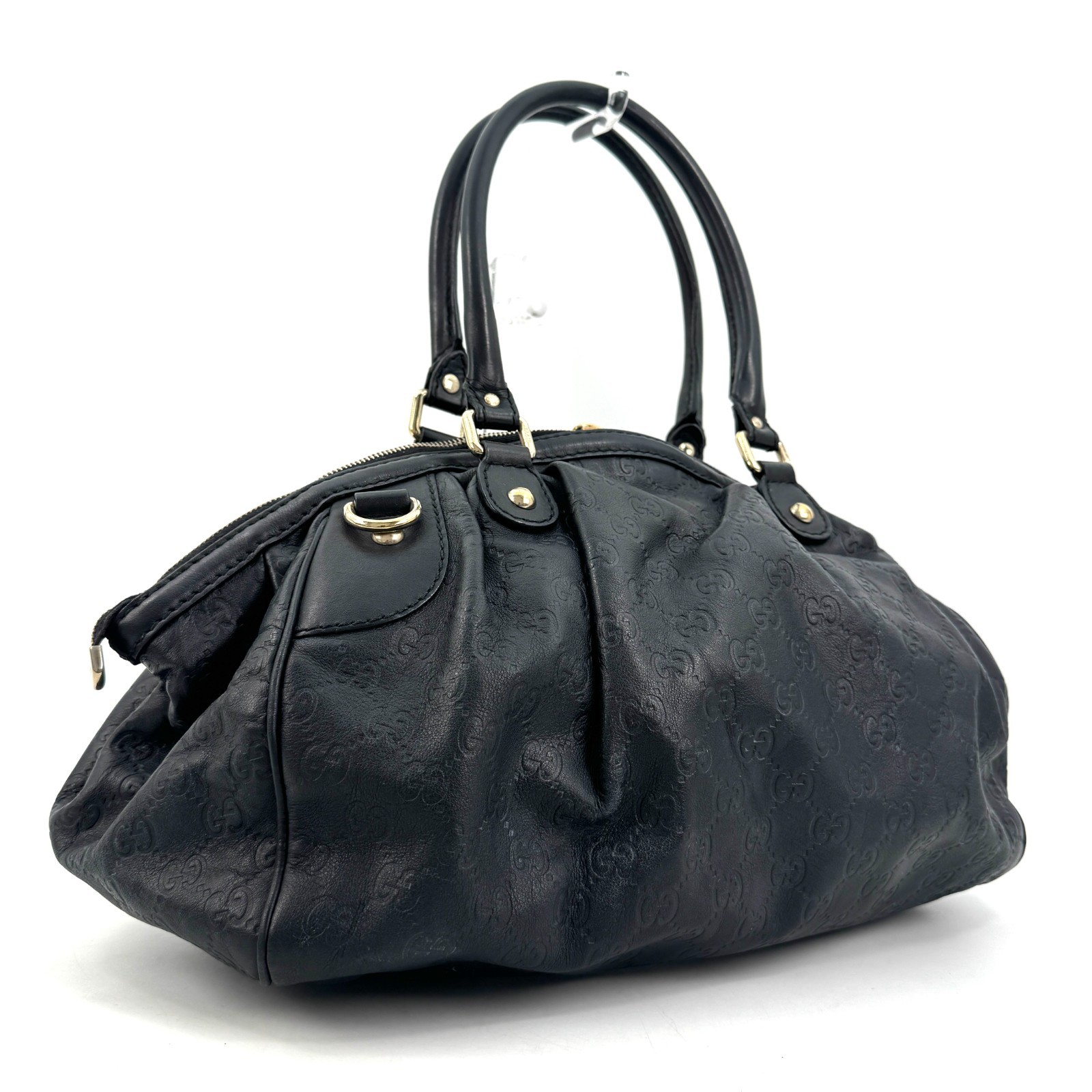 GUCCI Sukey Shoulder Bag Leather Black