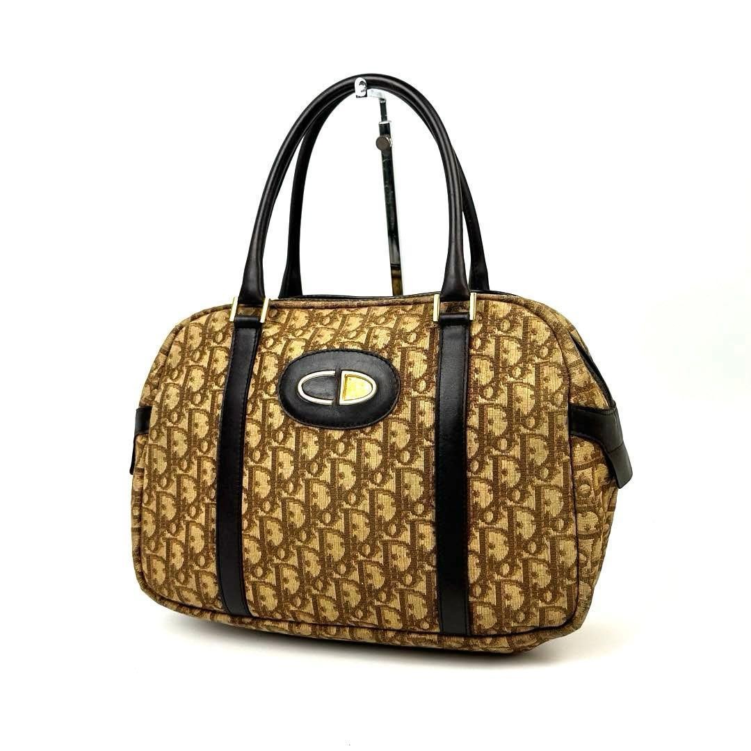 Christian Dior Bag Condition Dior Handbag Trotter Brown Canvas Leather