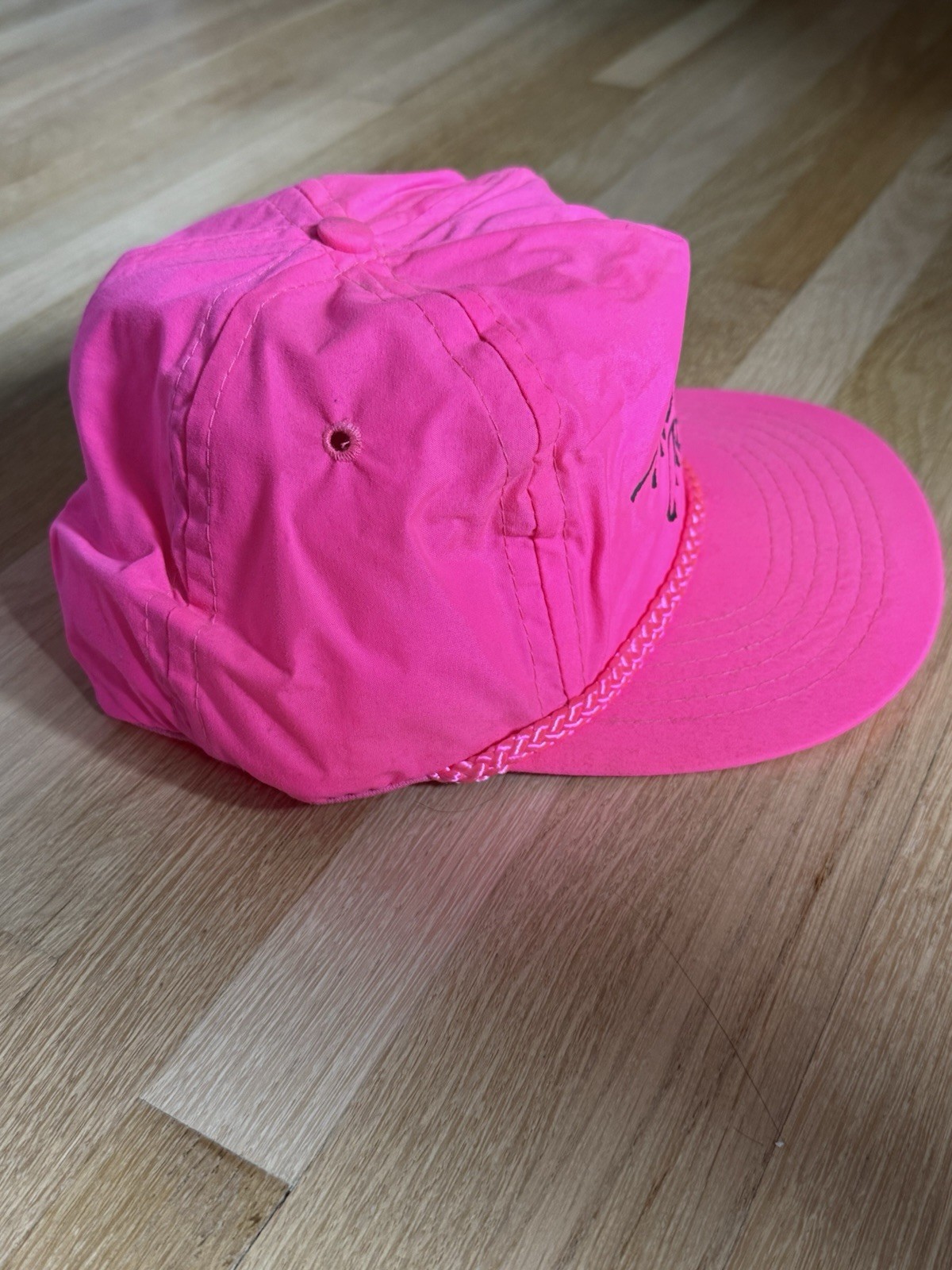 Vintage Peterbilt Class Attracts Class Neon Pink Rope Snapback Hat 1980s Trucker