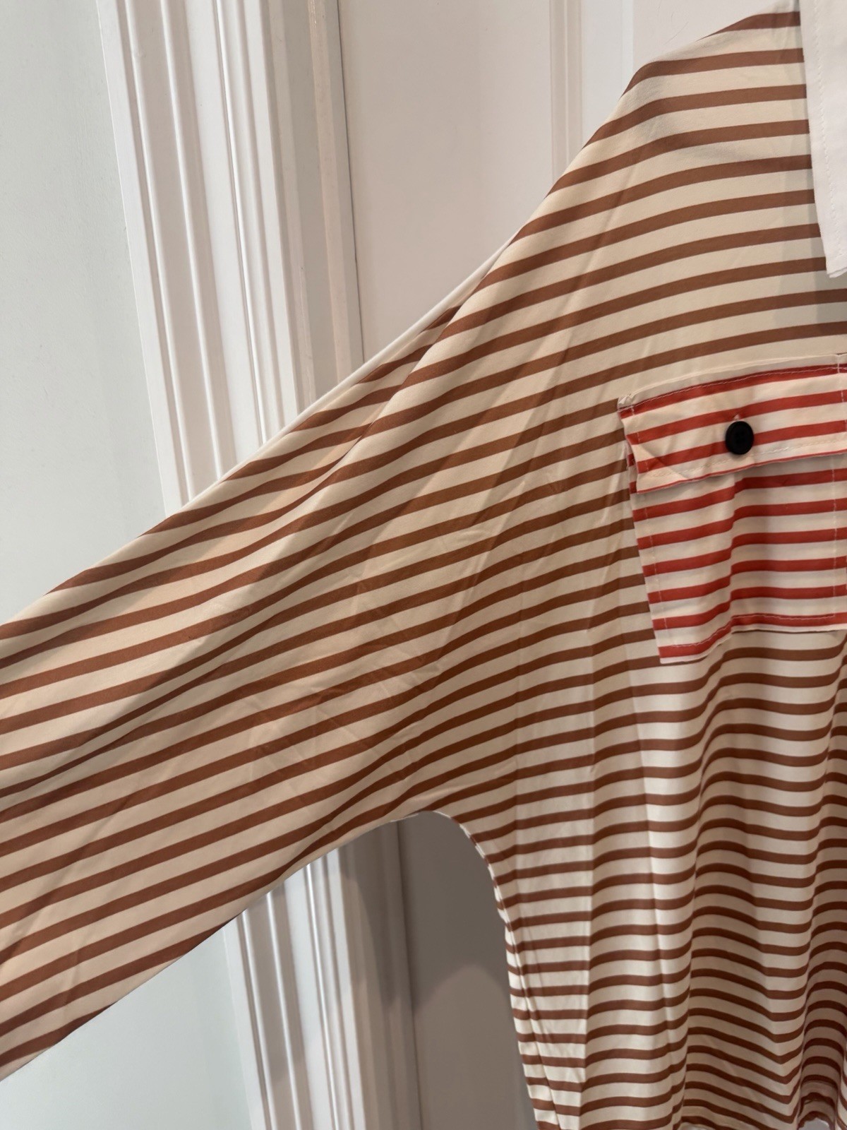 Striped Shirt With Pockets On The Chest Size Large Oversized