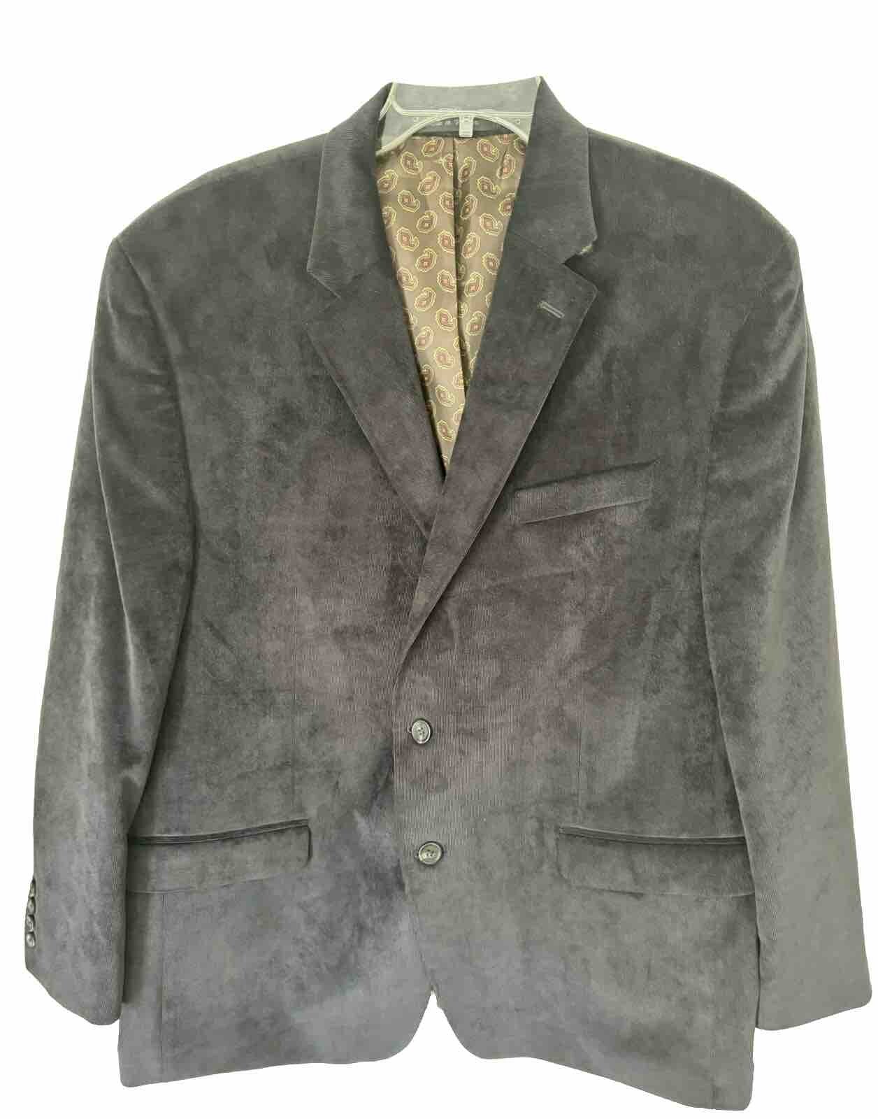 Ralph Lauren Black Corduroy Mendy Jacket Blazer Sz 46 R Paisley Lining