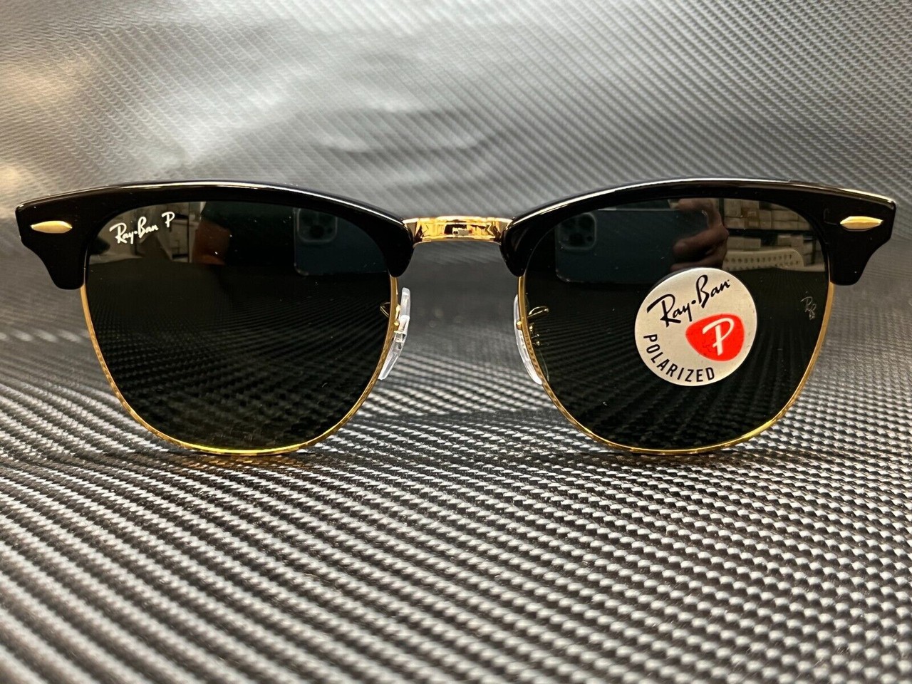RAY BAN RB3016F 901 58 Black Square Unisex Polarized 55 mm Sunglasses