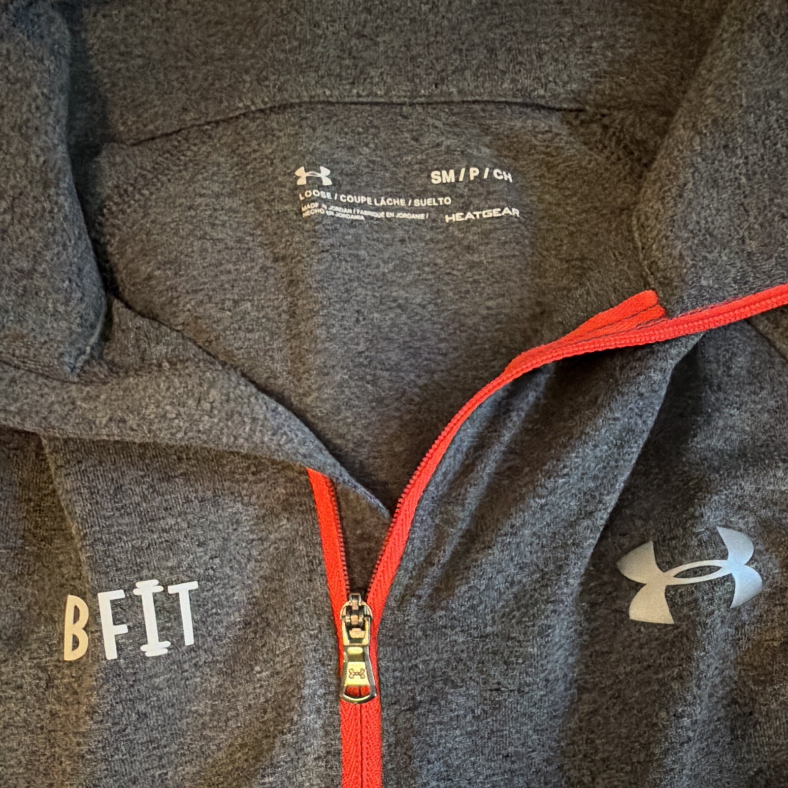 Under Armour HeatGear S Gray 1/4 Zip Long Sleeve Loose Mock Neck Pullover