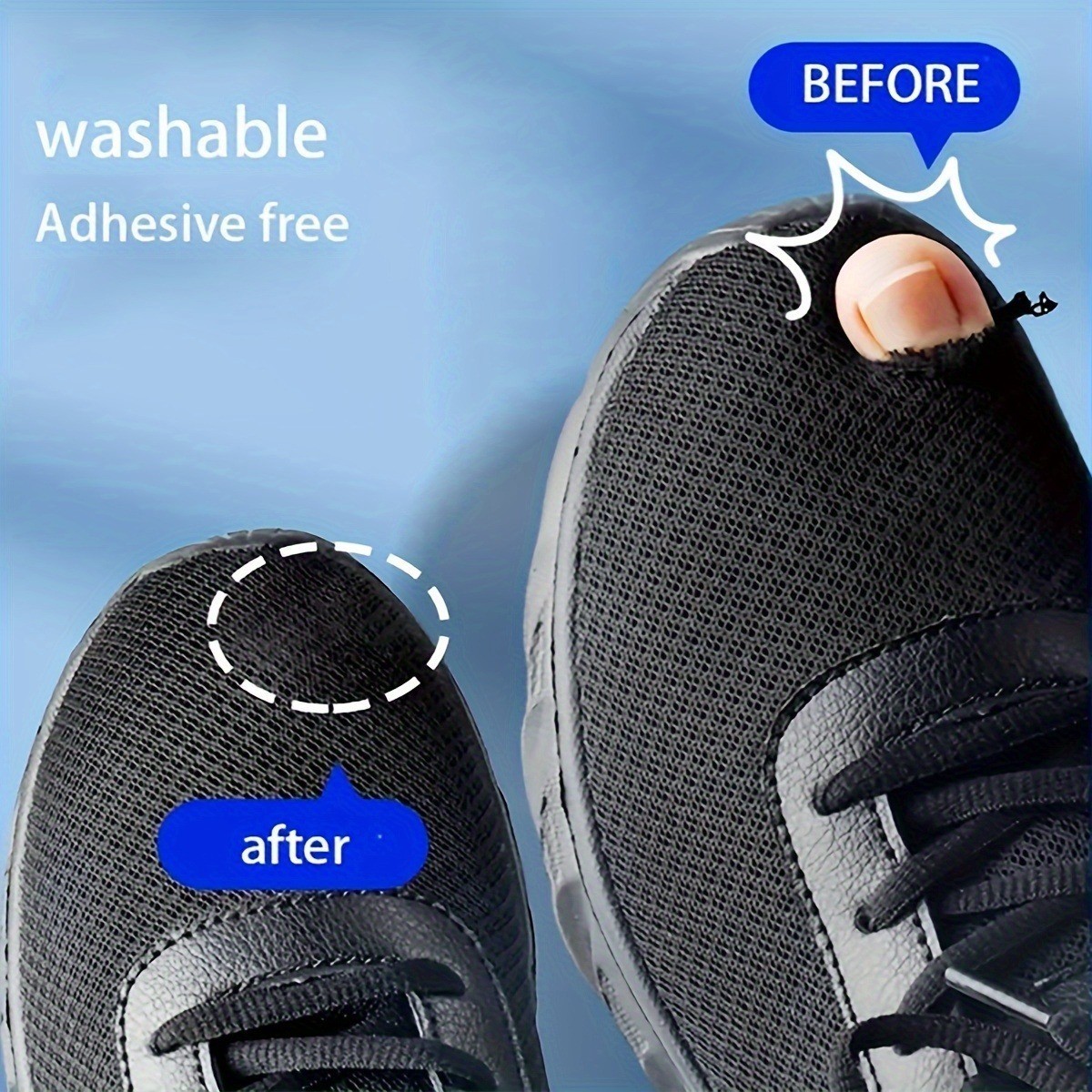 6 Pcs Self-Adhesive Shoe Patches Strong Waterproof Repair for Holes Fabric Mesh