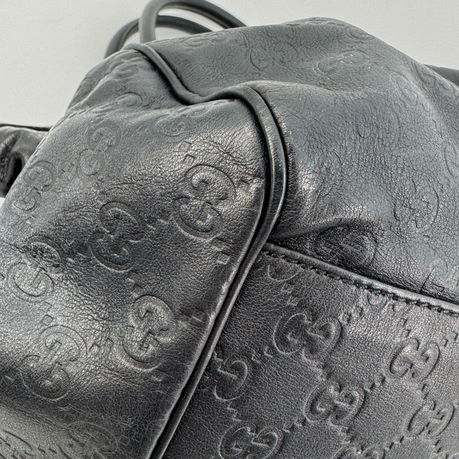 GUCCI Sukey Shoulder Bag Leather Black