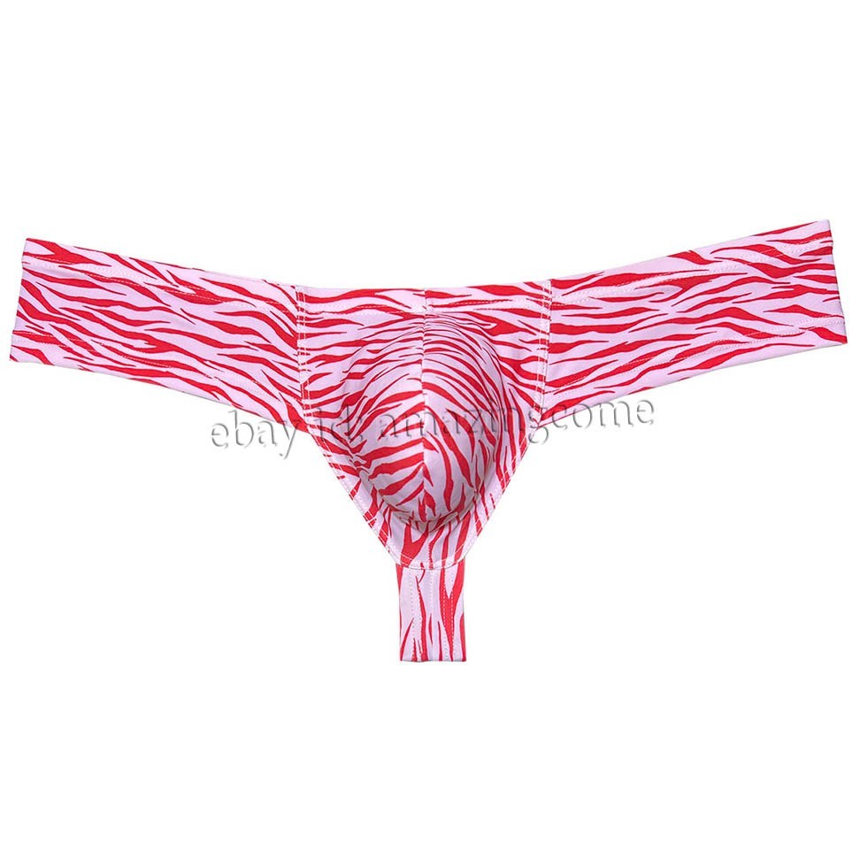 Men’s Printed Ultra Cheeky Brazilian Bikini Underwear Contour Pouch Boxer Briefs
