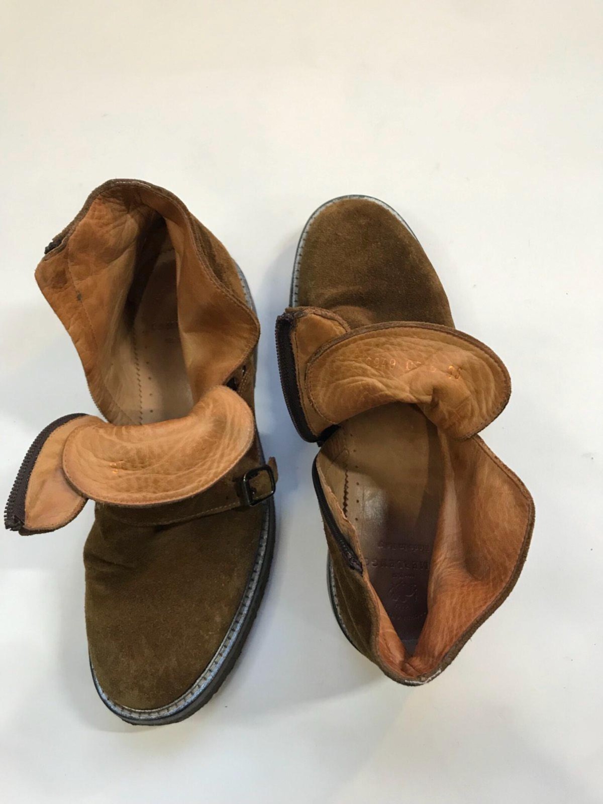 Camerlengo Women Boots EU36 US5 UK4 AU4 23cm 9.06in Brown Suede Italy