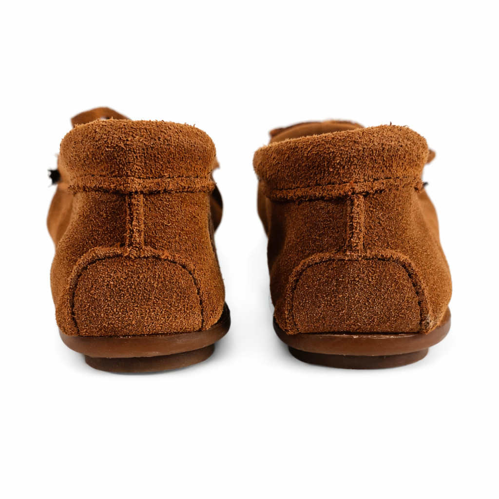 Minnetonka Moccasins Womens 8.5 Brown Suede Kilty Fringe Driving Loafer Shoes