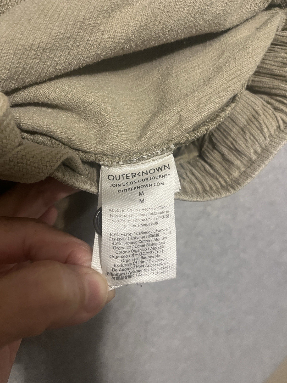 Outerknown Paz Pants Mens Medium Beige Corduroy Preppy Hemp Casual Flap Pocket