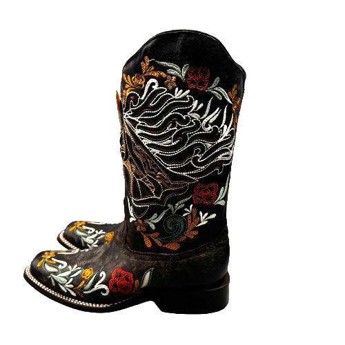 NEW Corral Women’s Floral Horse Inlay Tall Western Boot Square Toe 8 1/2 M -4267