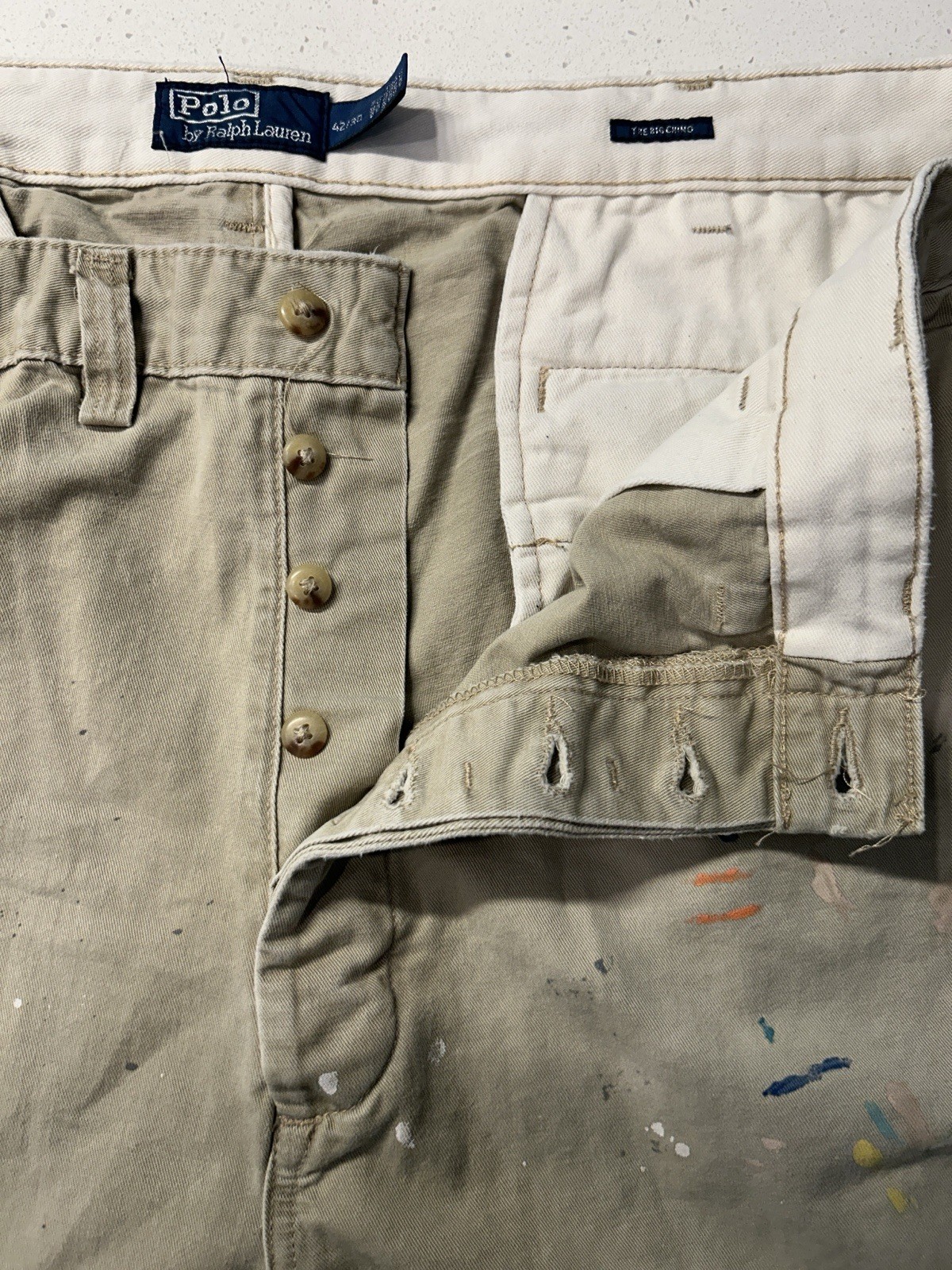 Limited Edition Polo Ralph Lauren Big Chino Heritage Paint Splatter Pants 42×30