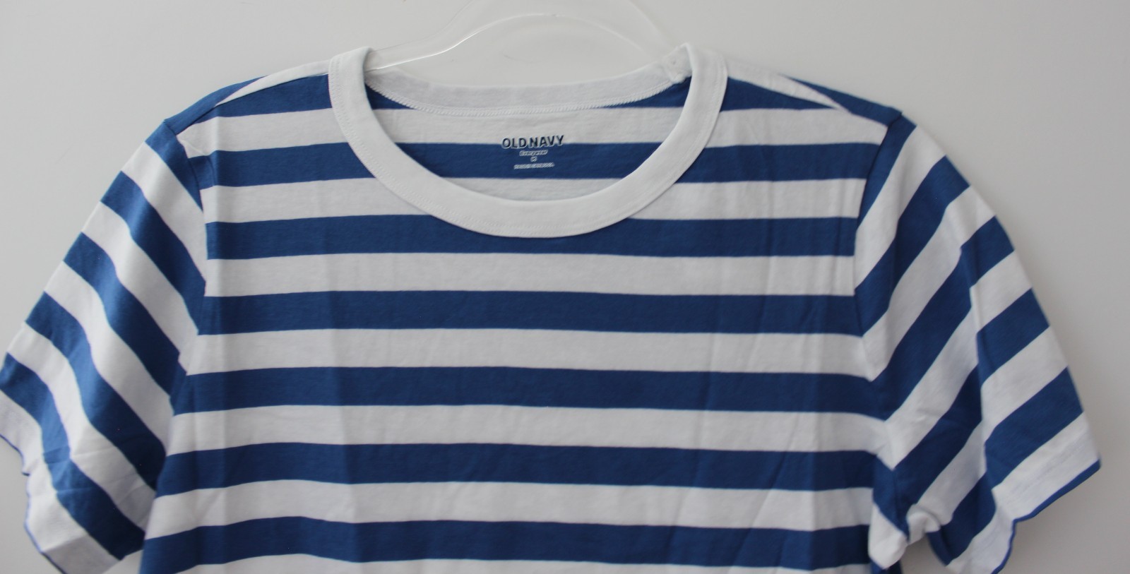 Old Navy EveryWear Crew-Neck Striped T-Shirt White & Blue Multisize NWT