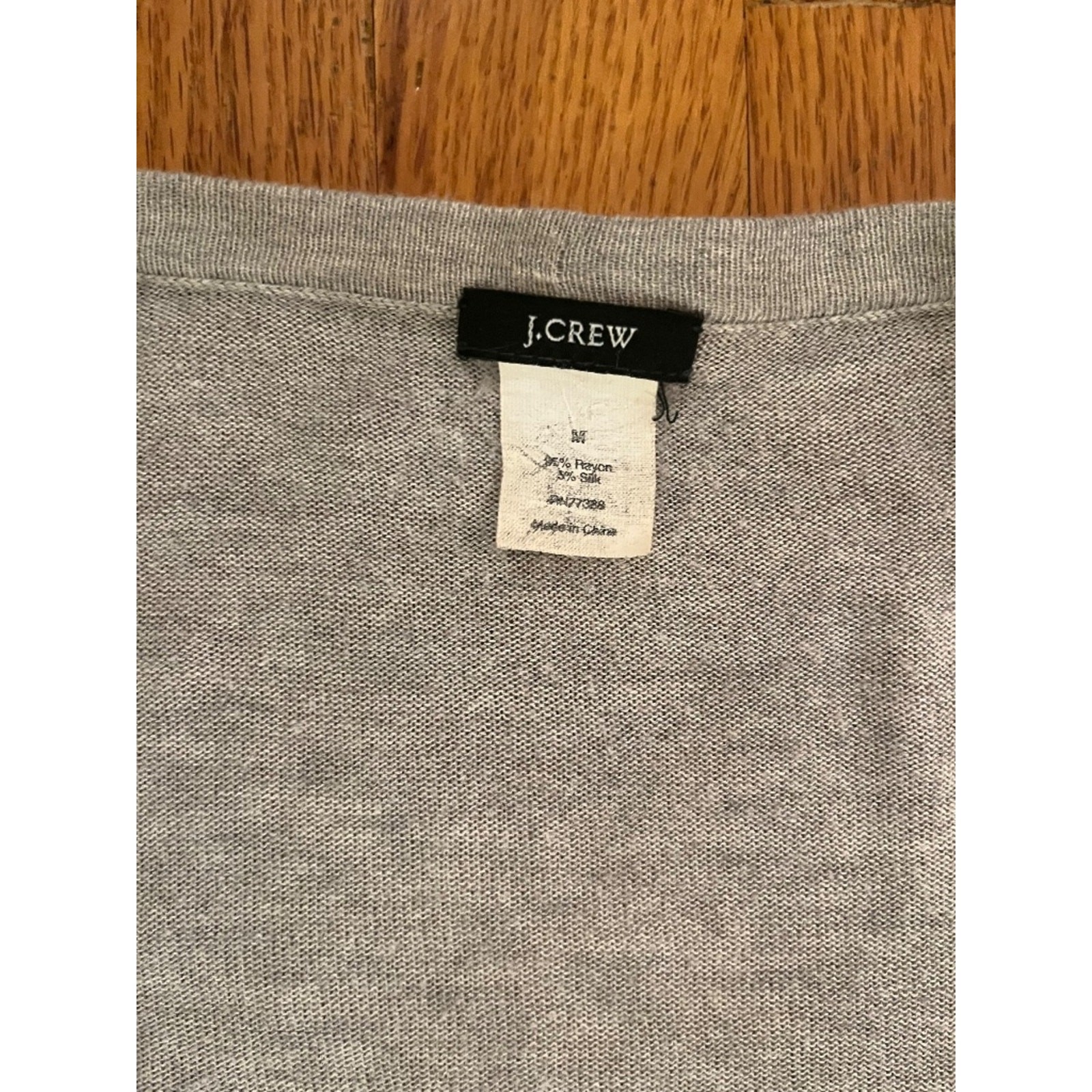 J.Crew Ultra Soft Lightweight Rayon Silk Gray Tie Cardigan M