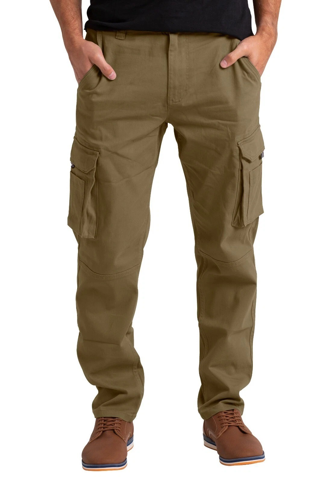 Men’s Flex Cargo Trousers Heavy Duty Stretch Casual Pants