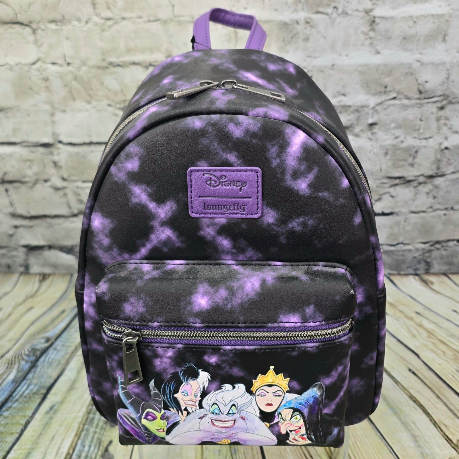 Loungefly Disney Villains Mini Backpack Purple Tie Dye Hot Topic Exclusive NWT