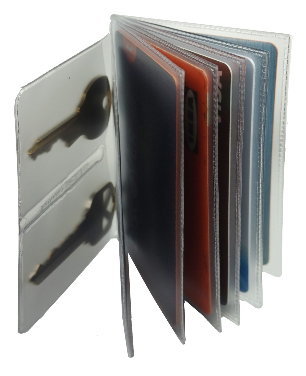 Heavy duty vinyl 6 pages wallet insert – KEY tab for trifold-bifold MADE IN USA
