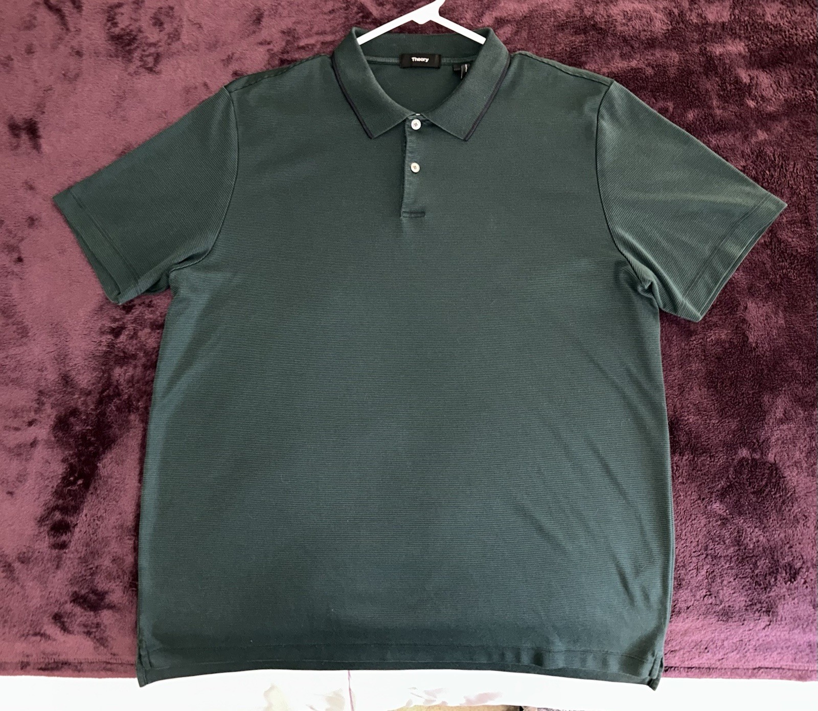Theory Current Stripe Standard Polo-XL-Pila Cotton-Slim-NWOT-Excellent-MSRP$125