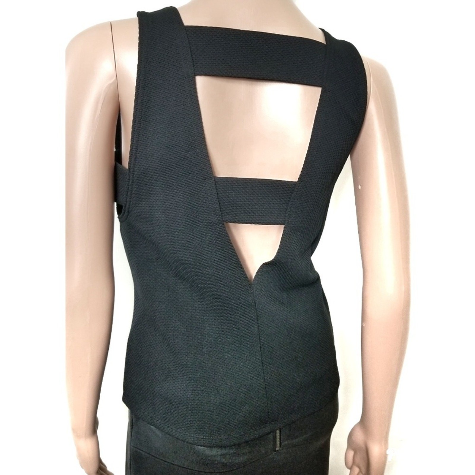 Trouvé Structured Cutout Sleeveless Tank Top Date Night Goth Grunge SMALL