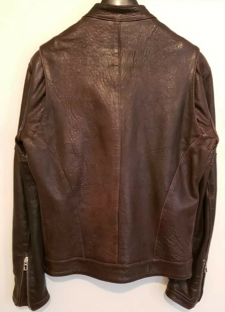 Benheart Pino Nuova Zelanda Lambskin Cafe Racer Leather Jacket Sz. M/L US40 EU50