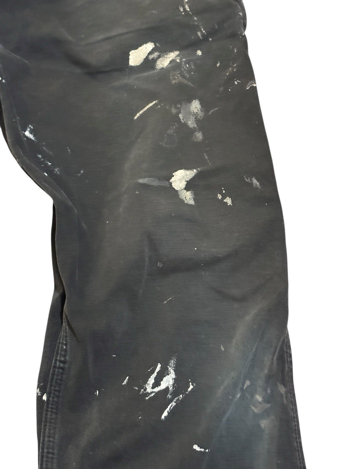 Carhartt Men’s 34×30 B324 Double Front Work Pants Black Grunge Thrashed Holes