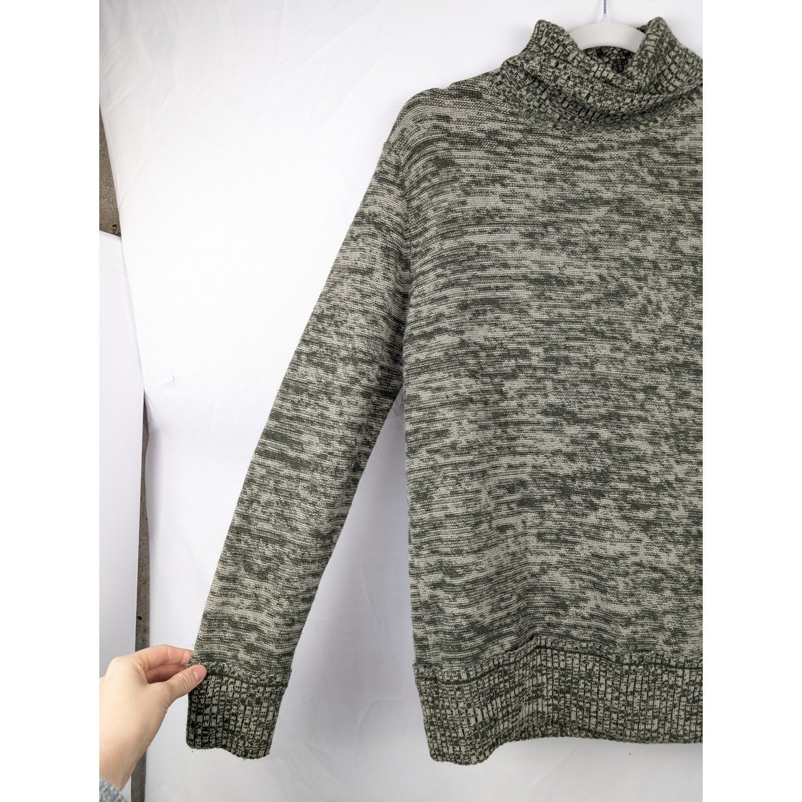 Cashmere Silk Angora Turtleneck Sweater Size M Green Cottagecore Luxury Apre Ski