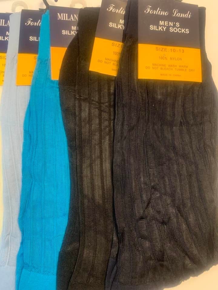 Men’s Sheer Dress Socks Silky Feel