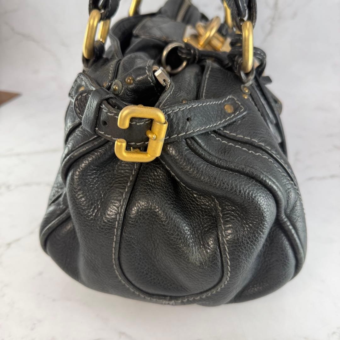 Chloe Paddington Black Leather Handbag Padlock Key Boston Bag Vintage Y2K