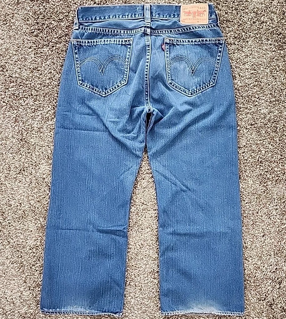 VTG Levis Type 1 Real Loose Jeans Men 36×30 Blue Denim Wide Leg Straight Leg