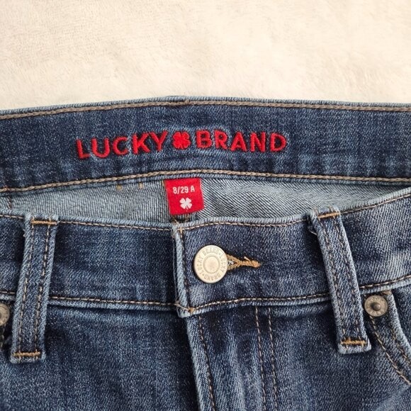Lucky Brand Jeans Sz 8 /29 Mid Rise Sweet Straight Leg Blue Stretch Denim Casual