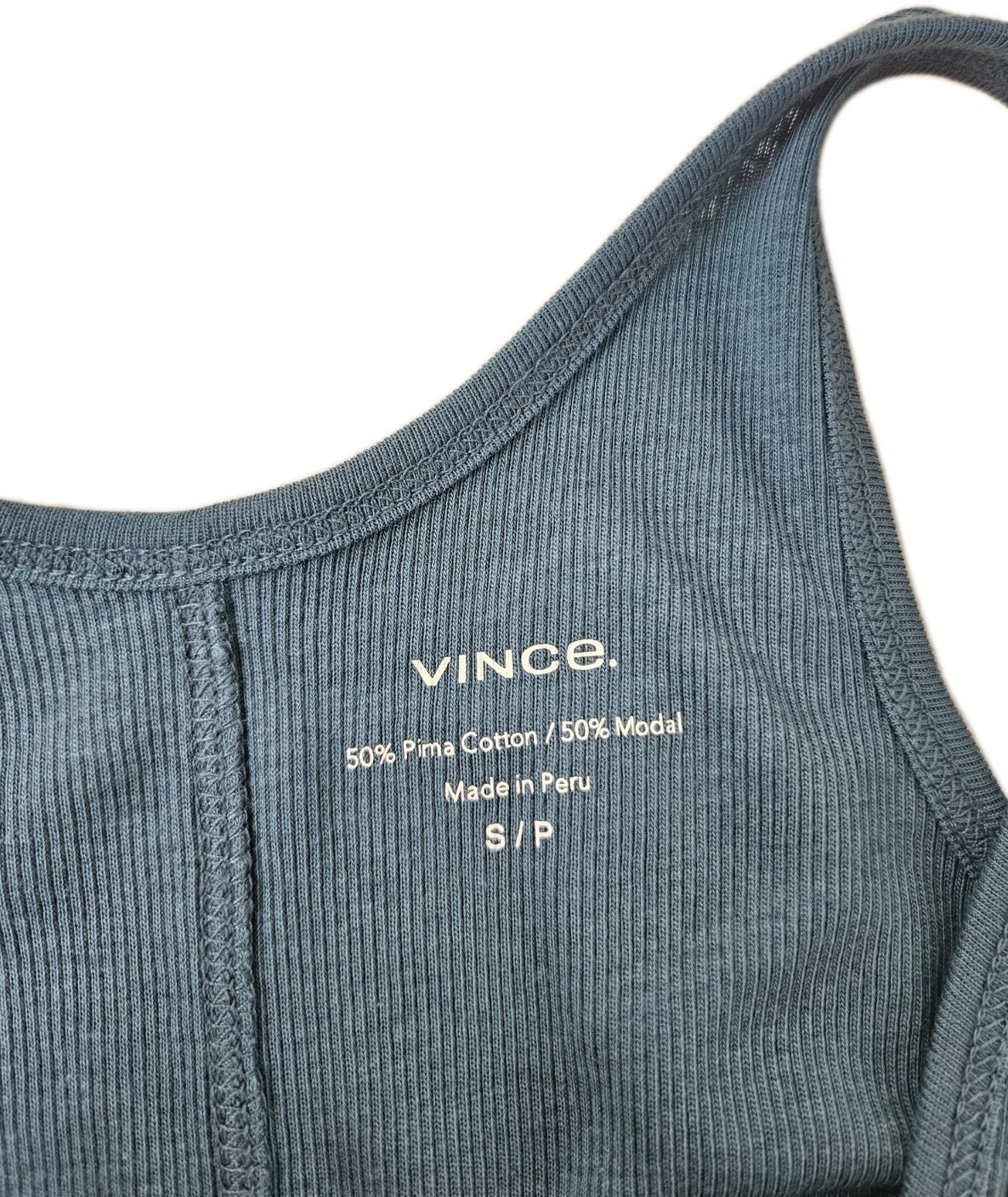 New Vince Scoop Neck Ribbed Tank Top Blue Waltz Women’s Size Small $68