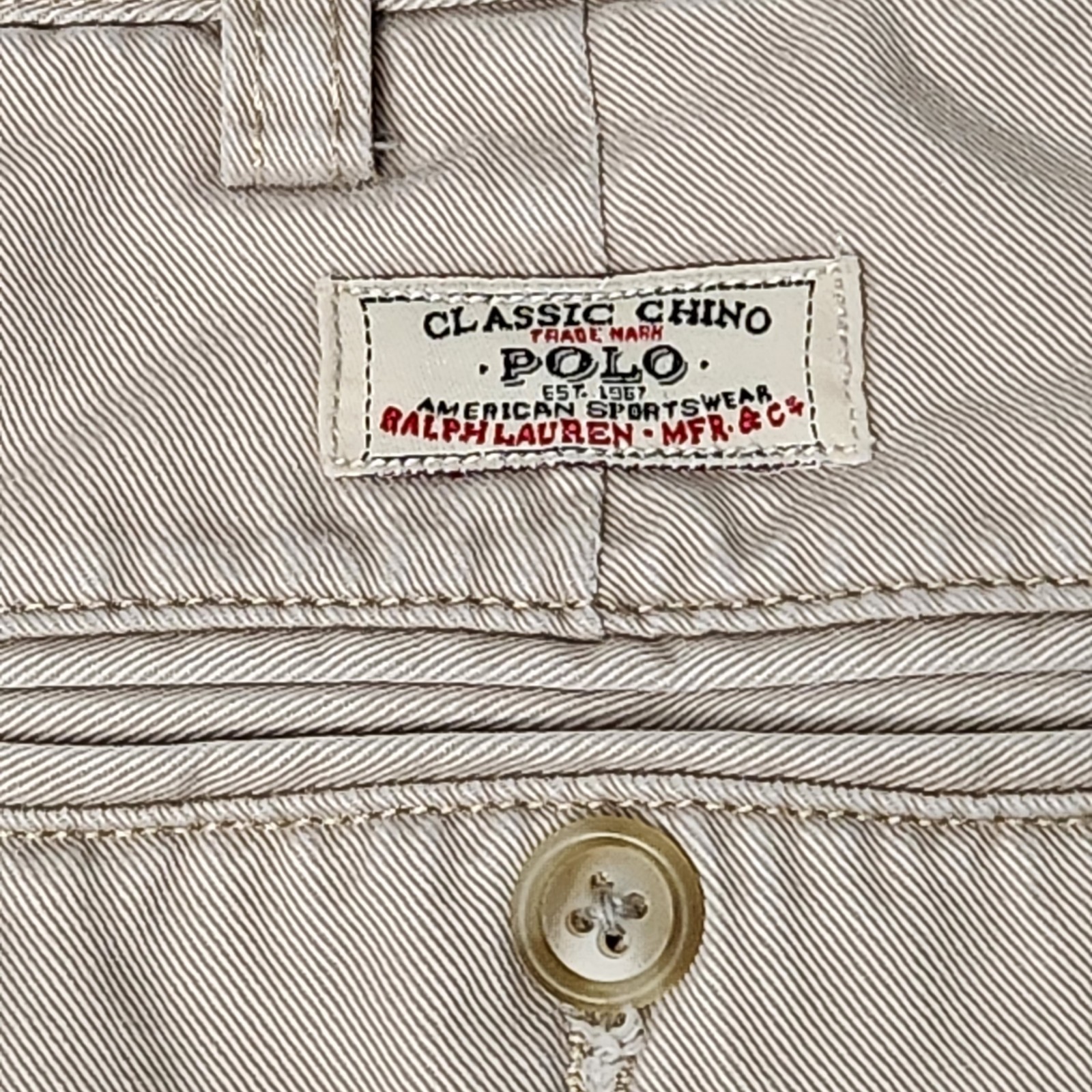 Polo Ralph Lauren Men’s Beige Cotton Twill Pleated Cuffed Chinos 42W
