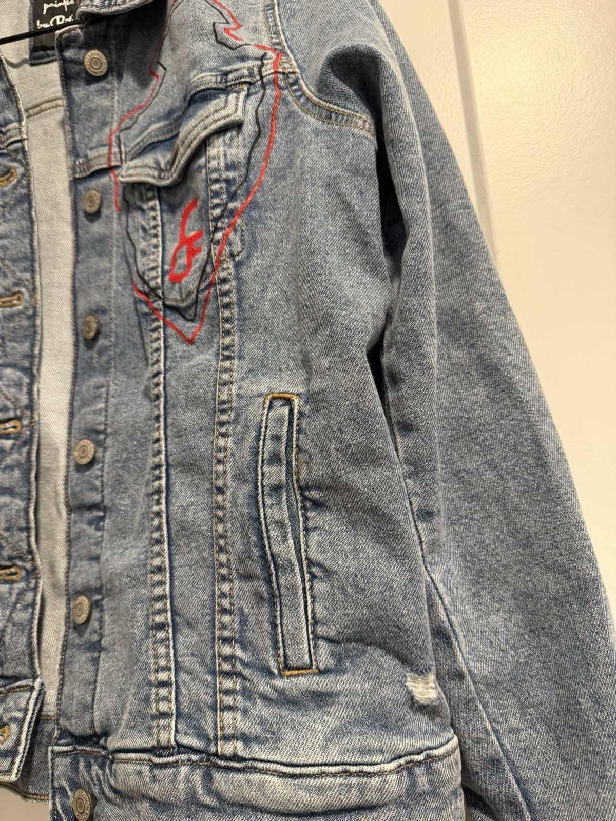 Amazing HAND PAINTED Cheyenne Frontier Days Denim Jean Jacket Women’s M Western