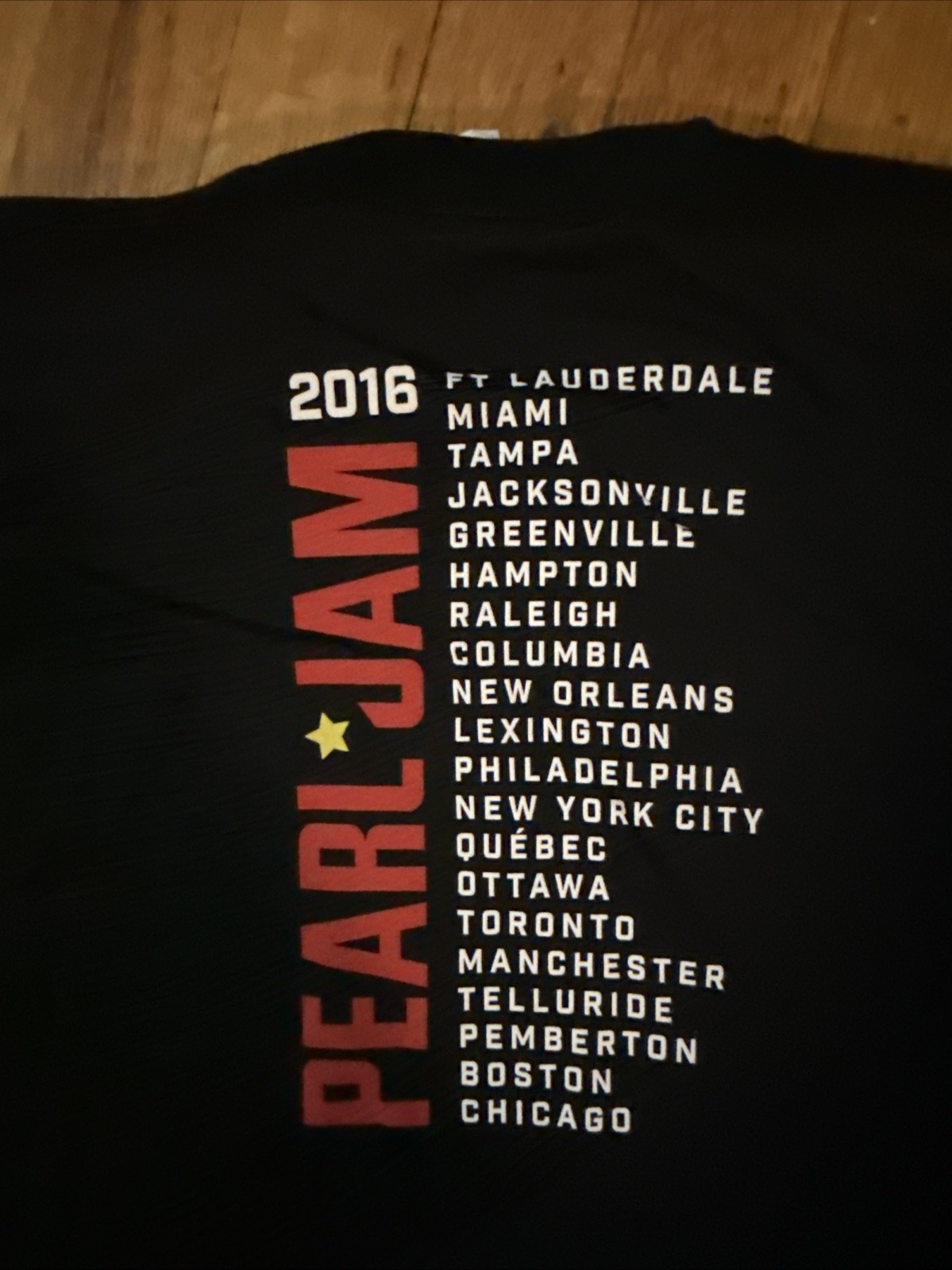 PEARL JAM 2016 NORTH AMERICAN TOUR T SHIRT – Adult Medium Lightning Bolt Concert