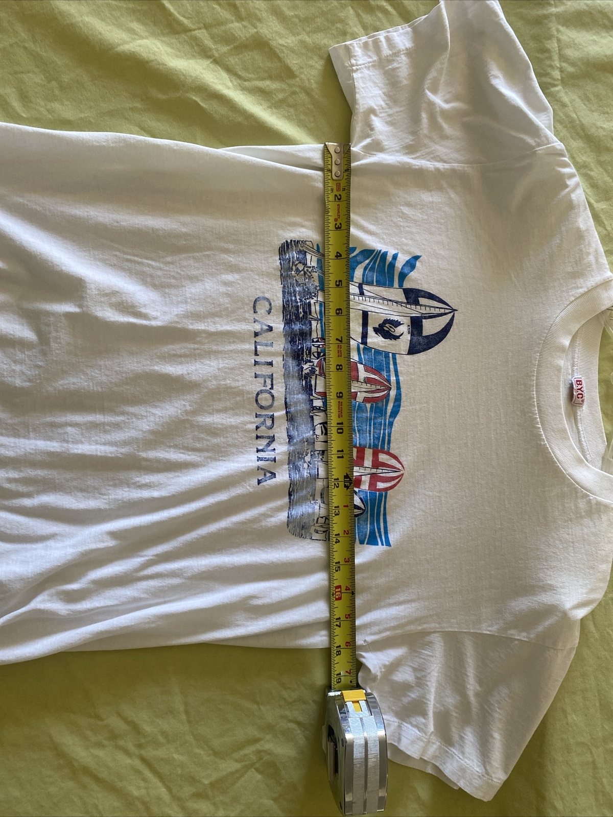 Vintage Single Stitch California Sailing T Shirt Measured Size B.Y.C