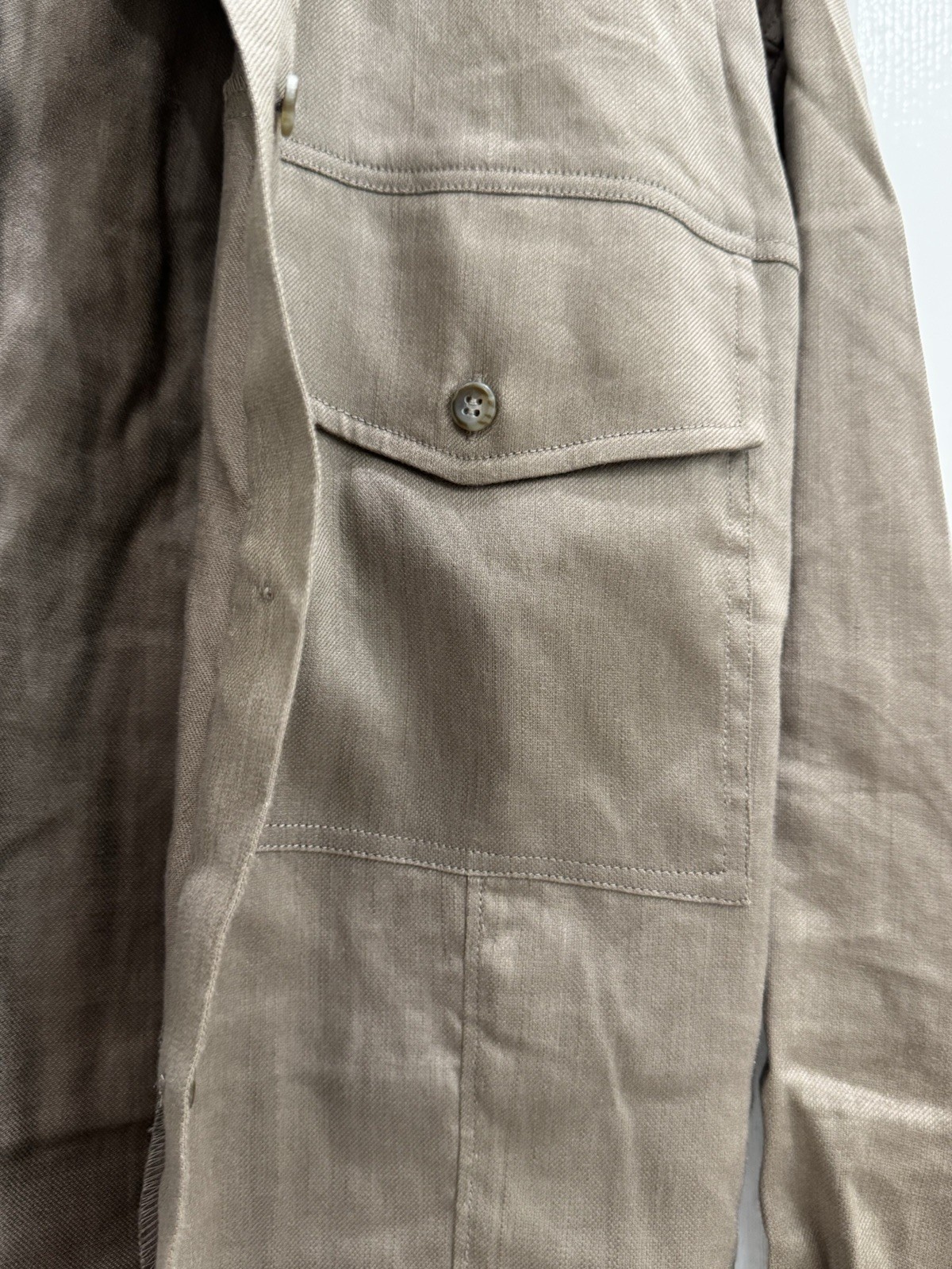 FRAME Brown Utility Button Up Shirt Jacket Women’s Size M Lyocell Linen Blend