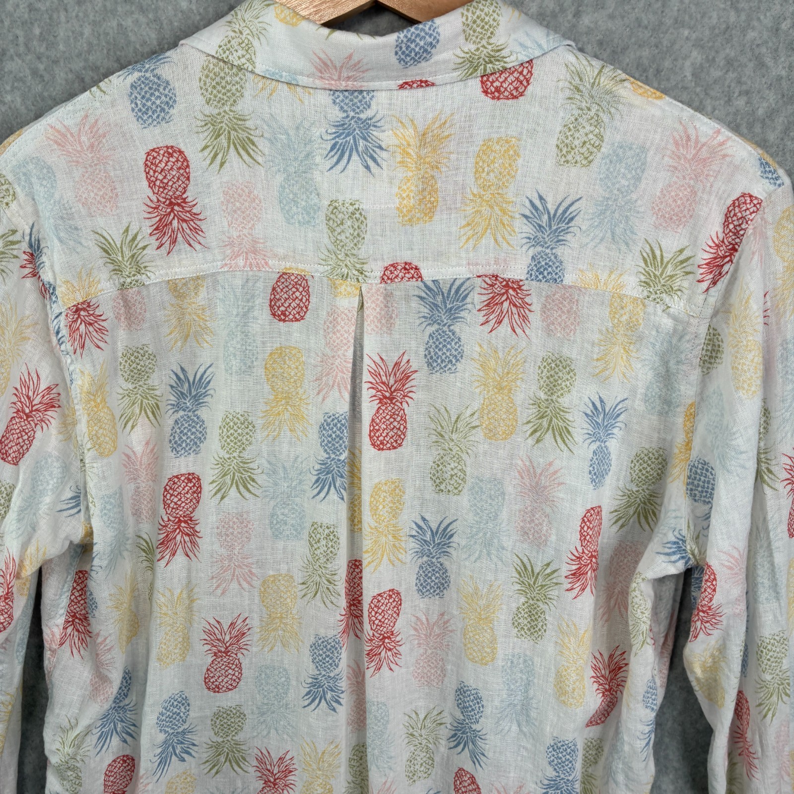 Rails Shirt Womens Small White Charli Rainbow Pinas Button Up Linen Blend